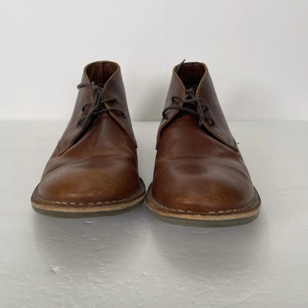 Franco Fortini Dade Brown Leather Chukka Dress Boots Shoes Mens 10 Career‎
